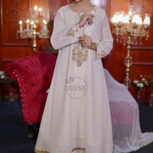 Ivory Grace Embroidered 4-Piece Festive Dress
