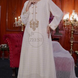 Ivory Grace Embroidered 4-Piece Festive Dress