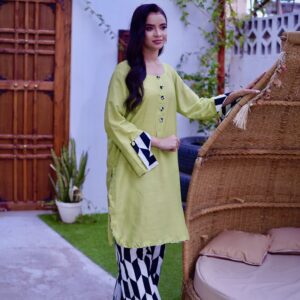 Lime Green Poly Lawn 2-Piece Suit