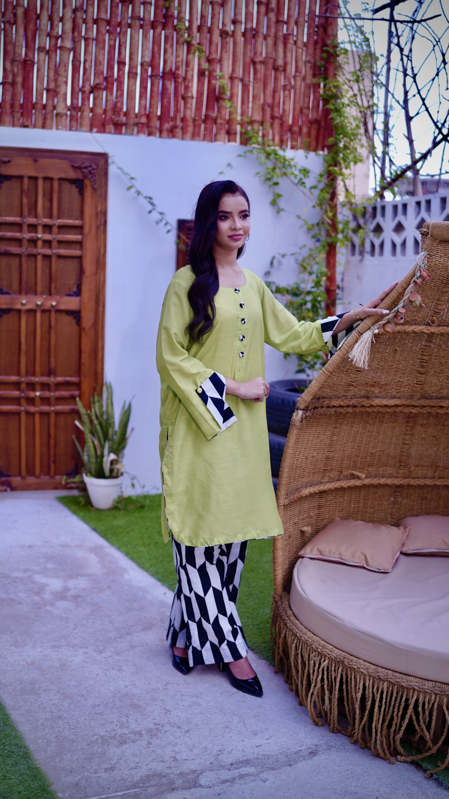 Lime Green Poly Lawn 2-Piece Suit
