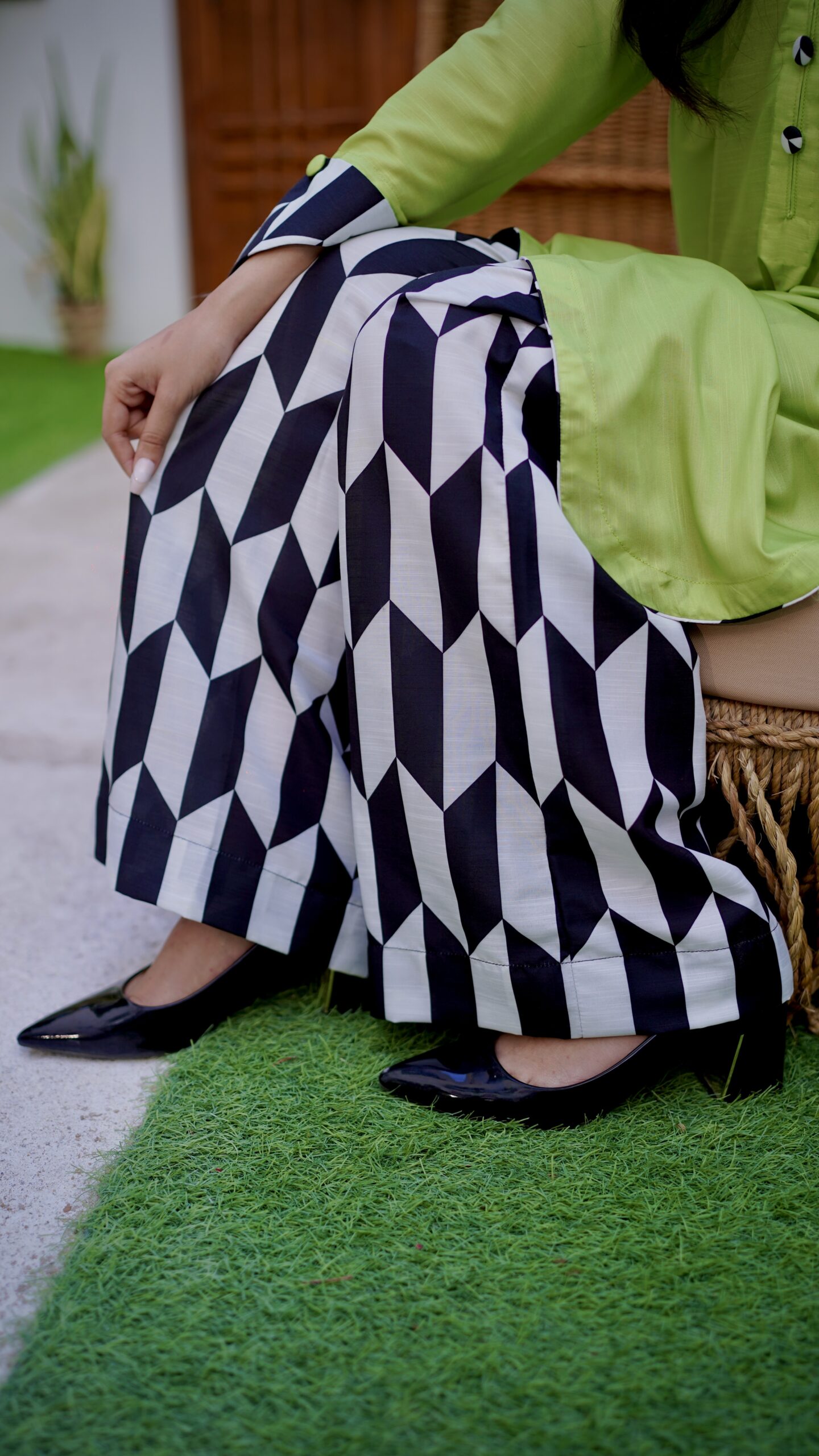 Lime Green Poly Lawn 2-Piece Suit - Image 6