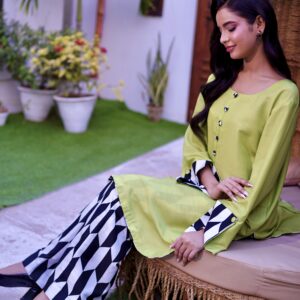 Lime Green Poly Lawn 2-Piece Suit