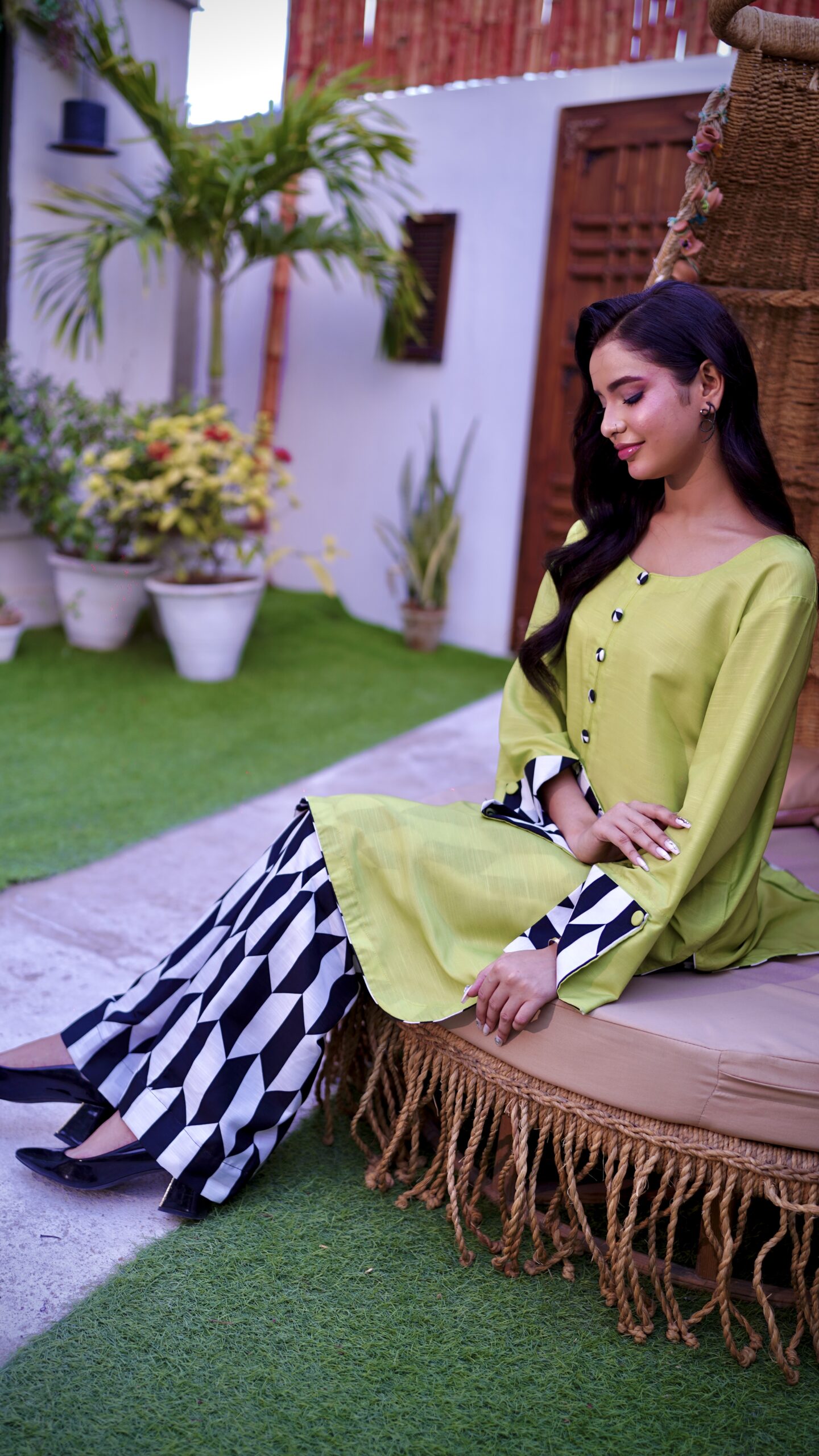 Lime Green Poly Lawn 2-Piece Suit - Image 2