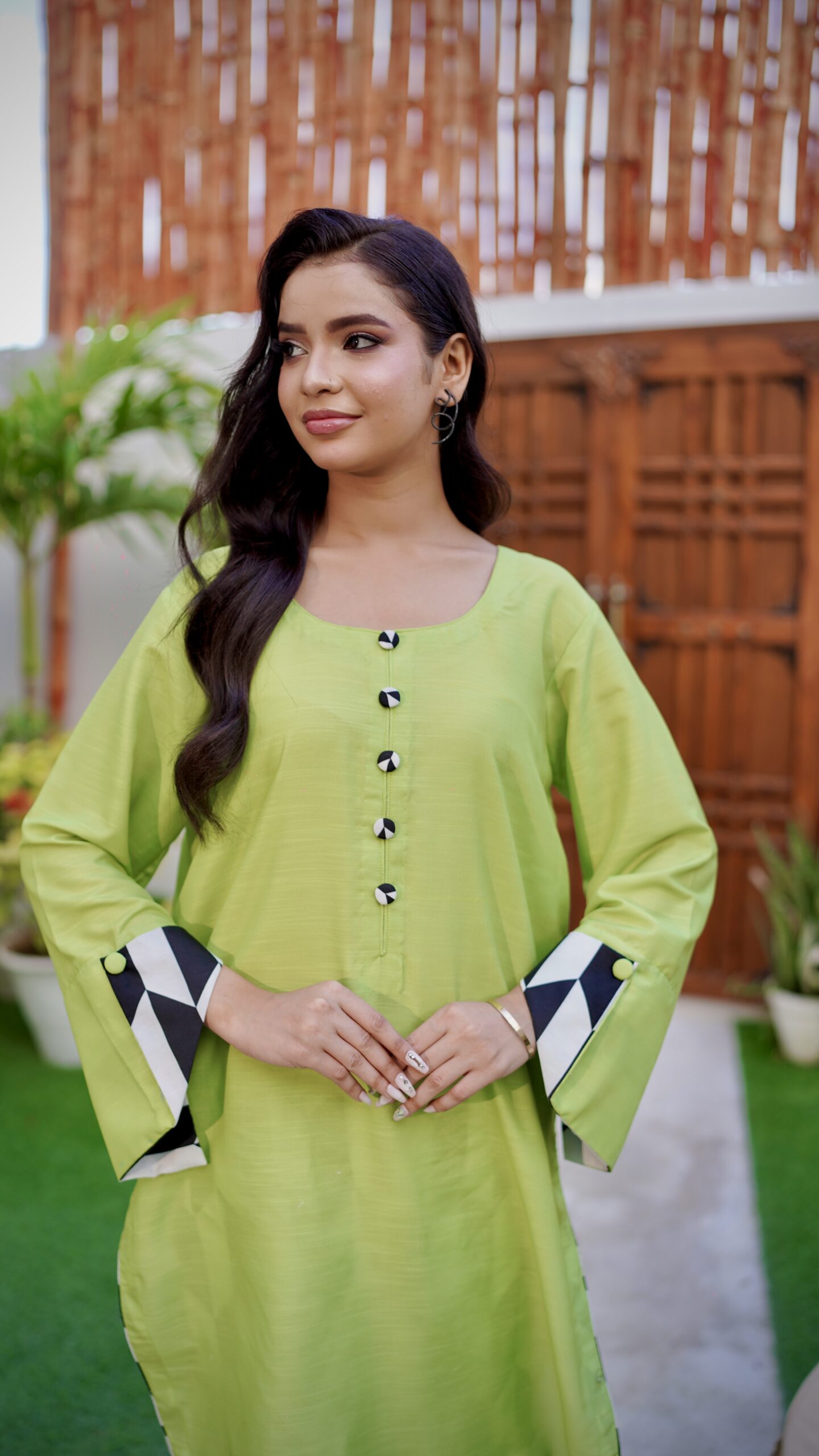 Lime Green Poly Lawn 2-Piece Suit - Image 3