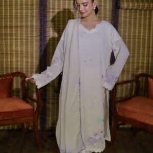 Ivory Blossom Embroidered 3-Piece Festive Suit